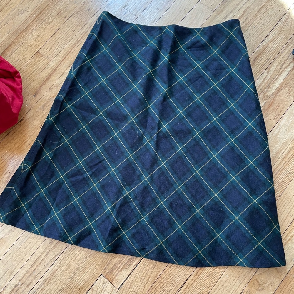 Ralph Lauren Sport Plaid Wool Skirt midi Length